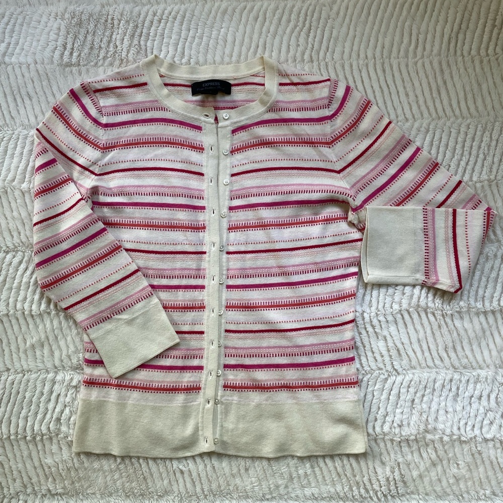 EXPRESS 3/4 Sleeved Cashmere Cotton Blend Cardigan Sweater